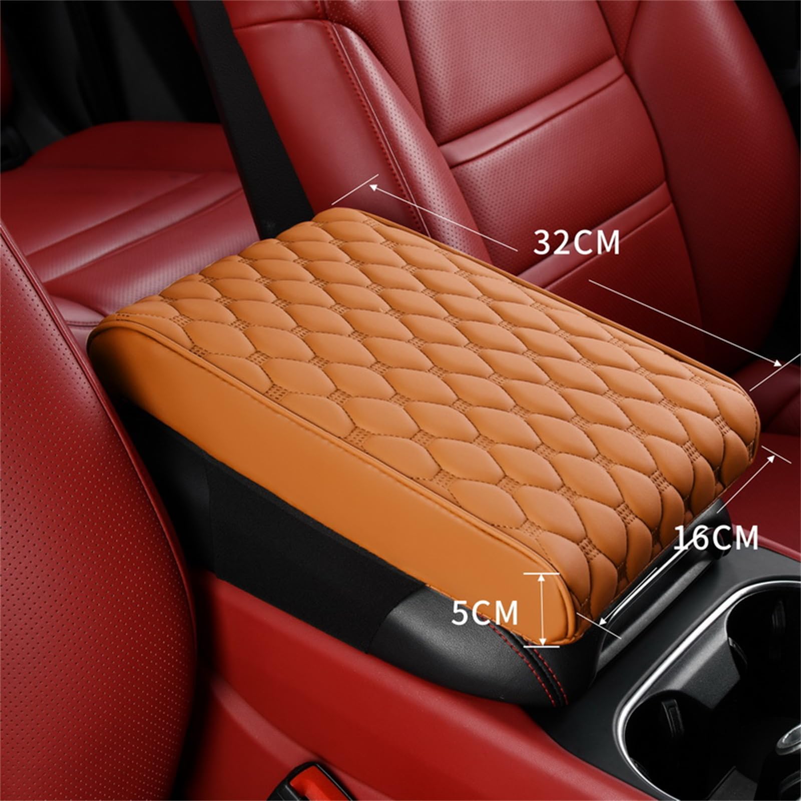 Housse De Protection Accoudoir Compatible Skoda Kamiq 2019-2024 - Couverture Console Centrale En Cuir PU Noir