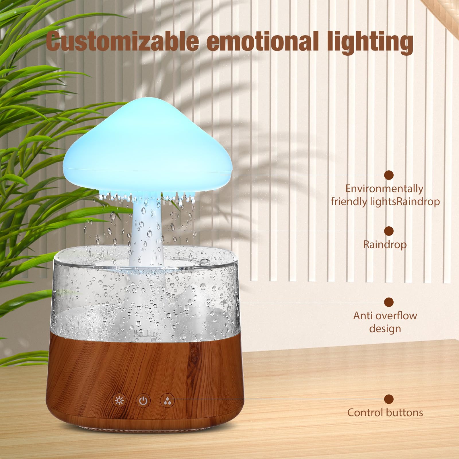 Umidificatore Diffusore di Aromi 450ml Luce Notturna per Scrivania