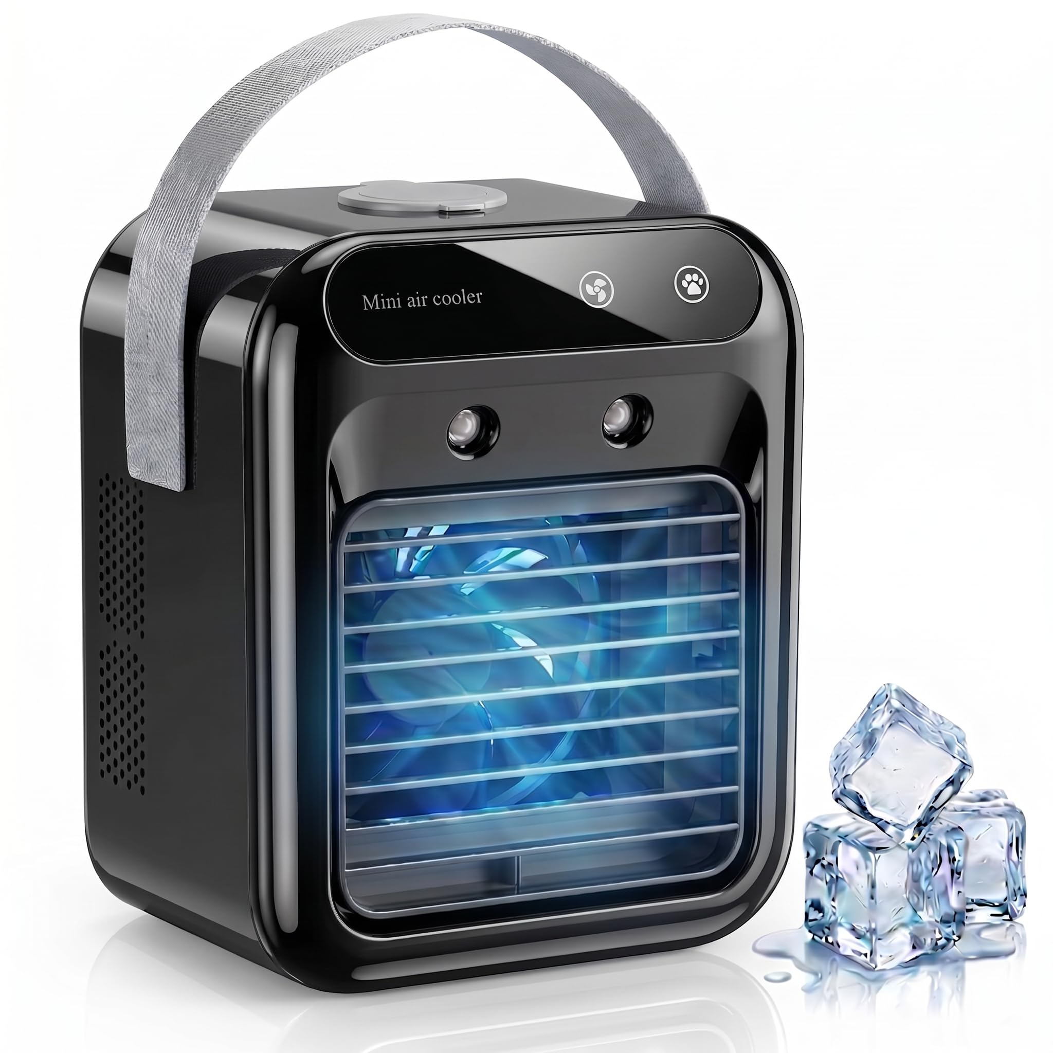 Mini Air Conditioning Unit, Portable Air Conditioner – 3-in-1 Evaporative Cooler & Rechargeable Misting Fan with Water Tank