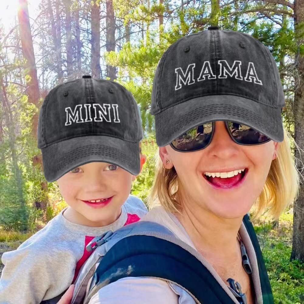 2PCS Genitore-Bambino Cappello Madre Bambino Figlia Figlio Bambino Famiglia Cappello Retro Baseball Cap Snap Cap Festa della Mamma