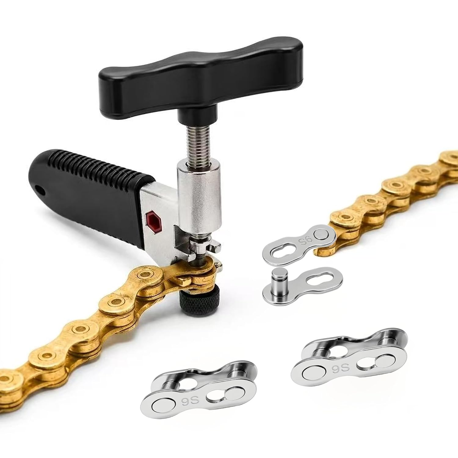 6 Pairs Bicycle Missing Link, Reusable Steel Quick Connector for 6/7/8/9/10/11/12 Speed MTB & Road Bike Chains, Universal Bike Chain Connector Replacement Parts, Silve(6/7/8 Speed)