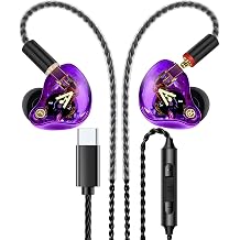 Vibes 202MC USB-C Wired Earbuds - USBC HiFi in Ear Headphones for iPhone 17/16/15 - Noise Isolating Ear Buds w/ Mic - Clear Sound, Deep Bass & Comfort-Fit Earphones - Silver Plated Cord, Carrying Case