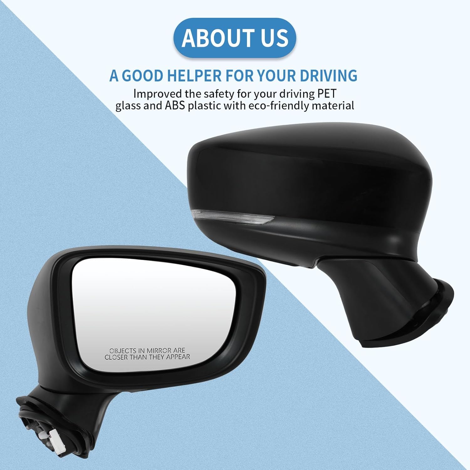 ECCPP Exterior Mirrors Replace with 2017 2018 2019 For MAZDA 3 Driver and Passenger Side MA1320184 MA1321184