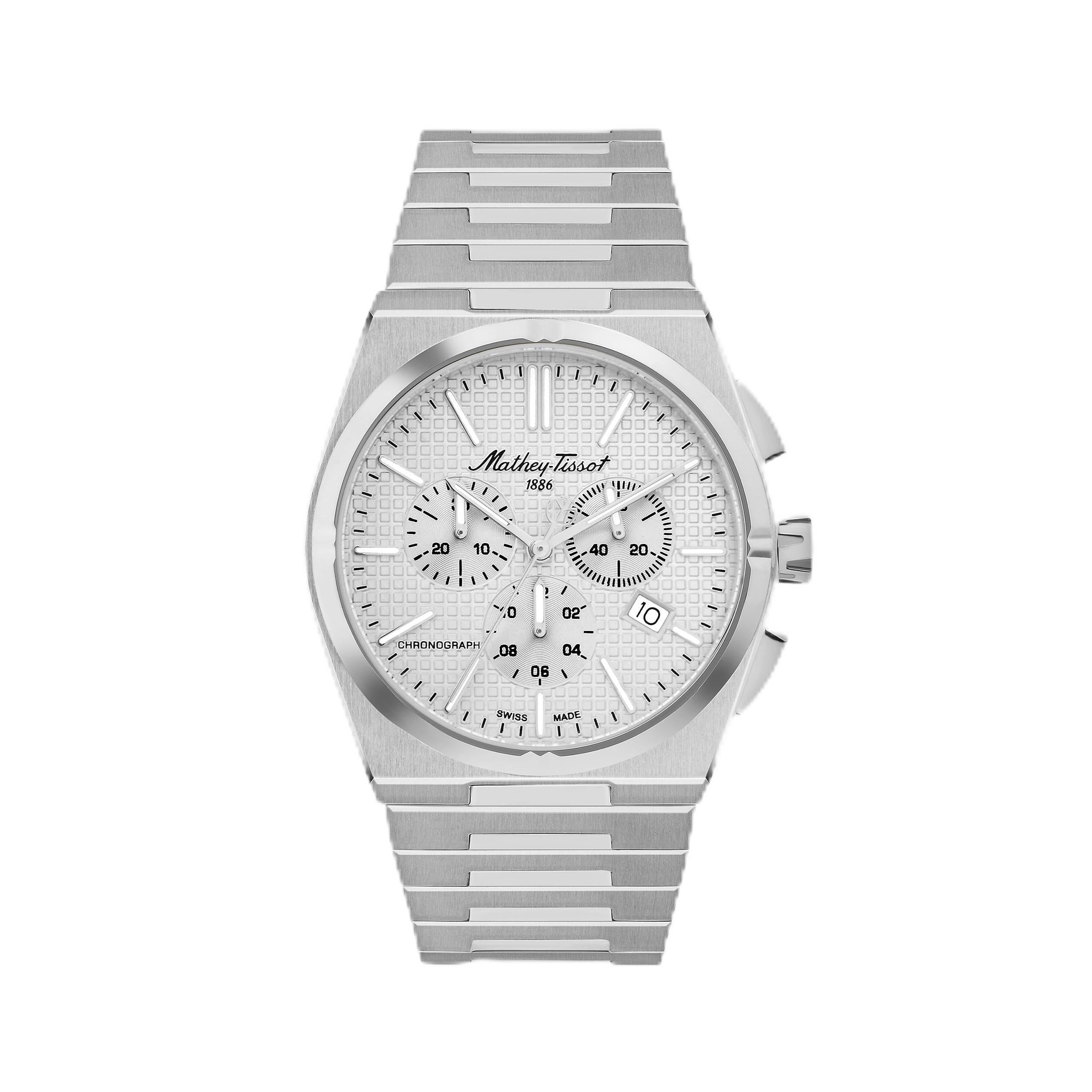 Mathey-Tissot Stainless Steel Silver Dial Quartz Chronograph Watch for Men - H117Chas, Silver Band (B0CH1GHWPB) Amazon Price History, Amazon Price Tracker