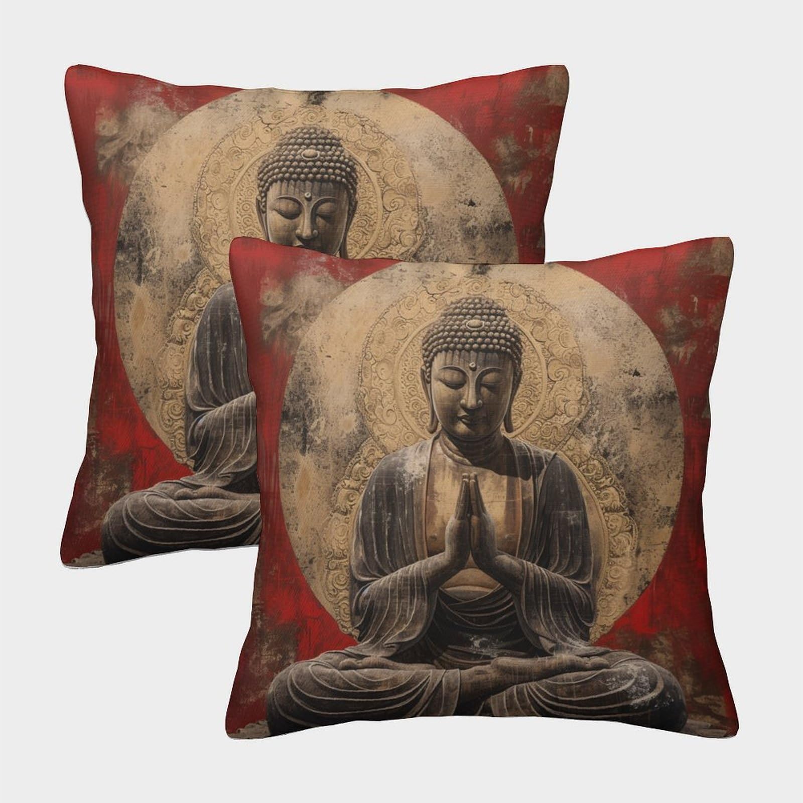 Fzaluecva Style-9 Buddha Statue Homeware Cushions With Invisible Zipper Decorative Throw Pillow For Living Room Sofa 45X45cm