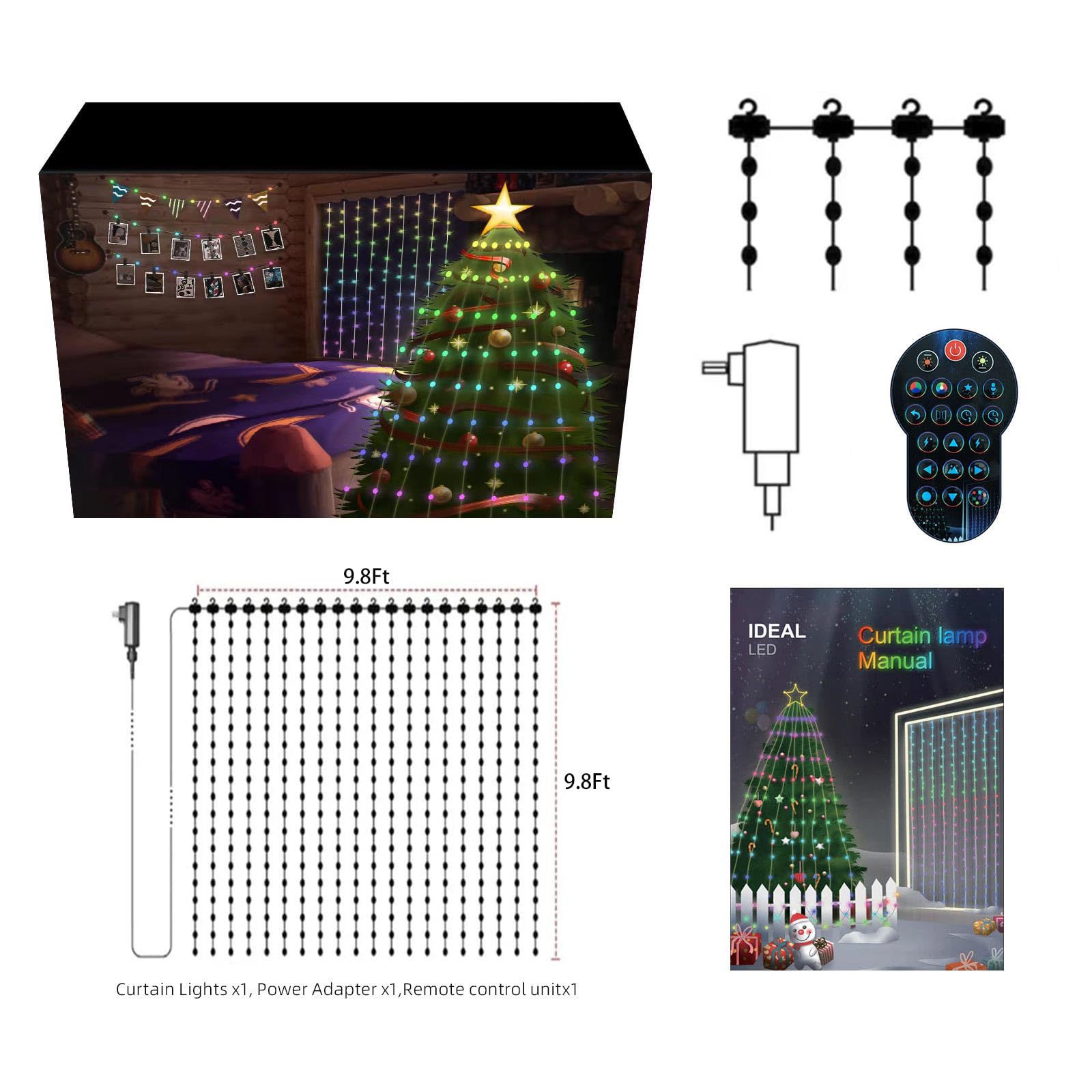 【特価セール】LED イルミネーションライト カーテンライト 1600 万色フェ Amazon.co.jp: LED イルミネーションライト カーテンライト 1600