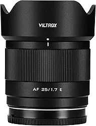 VILTROX Lente de montagem 25 mm F1.7 E, AF 25 mm F1.7 E para Sony E, lente APS-C Prime para Sony a6400 a6500 a6600 ZV-E10 FX30 A6700 ZC-E10II a7LL/A, a7RLL/A, a7LL/A, a7RLL/A,