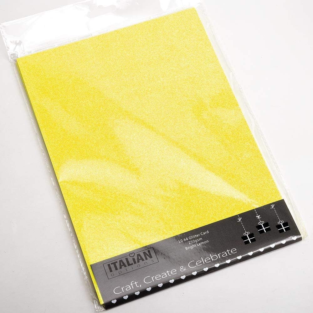 Italian Options 250GSM Non Shed Glitter Card Craft Paper 10 Sheets, A4 Size, Burgundy