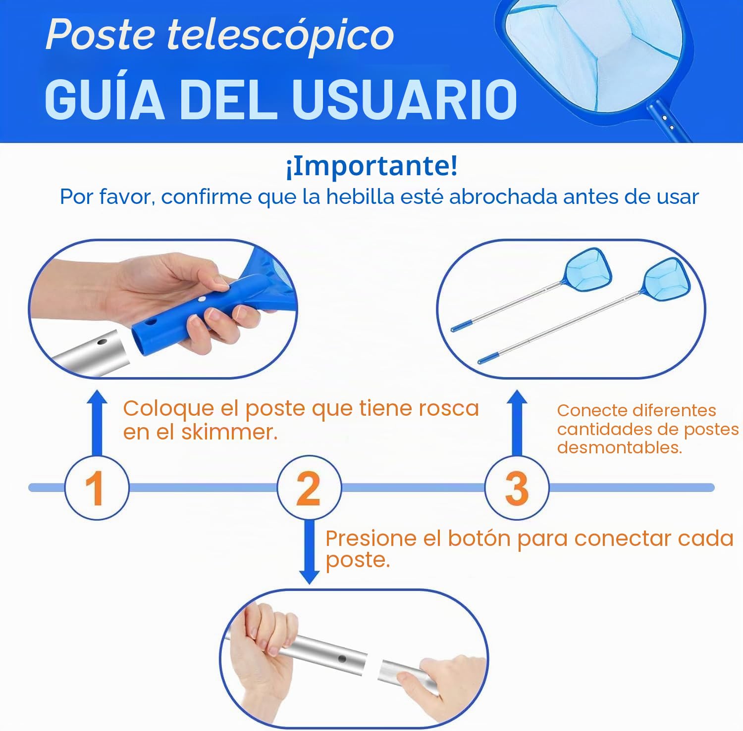 Rastrillos para Piscinas, Profesional Red Recogehojas para Superficie de Piscina, Red Piscina con Poste Telescópico,Piscina Net Leaf Skimmer Recogehojas para Piscinas para Piscina,Estanque,Fuente,SPA