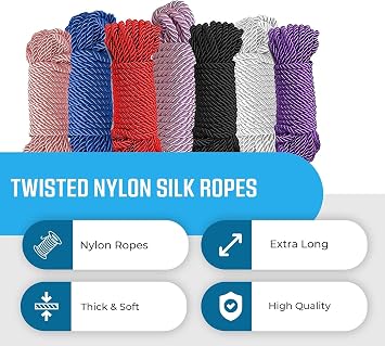 2 Pack 32ft 8mm Soft Silk Braided Rope Twisted Cord - Dark and Light Pink