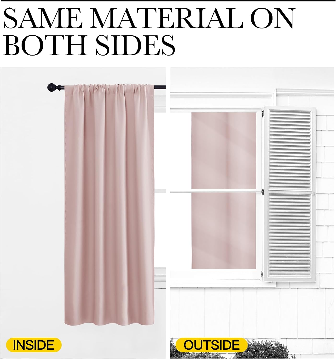 NICETOWN Blackout Curtains for Living Room, Blush Pink, 2 Panels, 42 by 63, Darkening Window Curtain Panels, Easy-Care Solid Thermal Insulated Draperies/Drapes for Daughter Room thumbnail