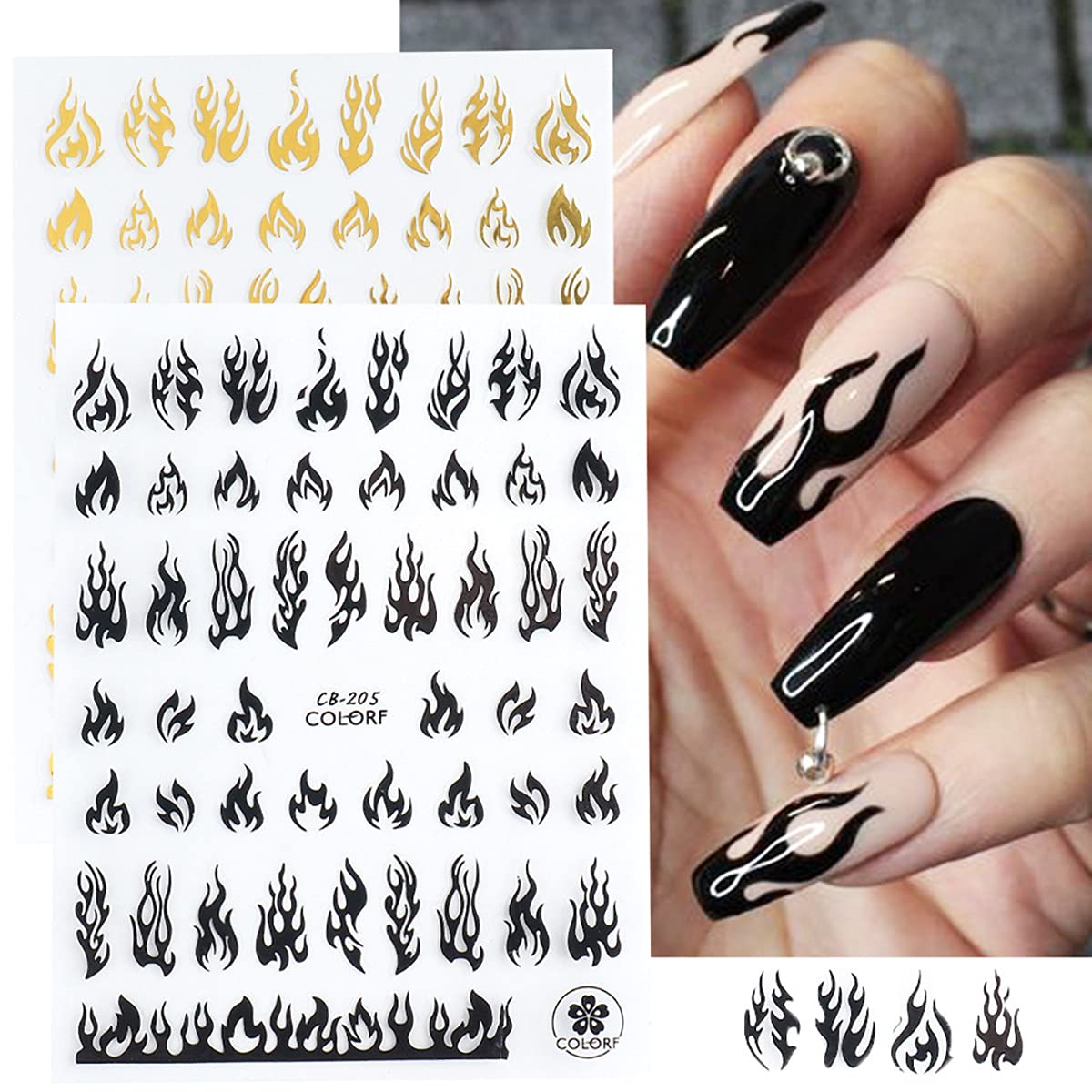 MWOOT 3D Nagelaufkleber – 8 Blätter Mit Herzen & Sternen, Selbstklebend, Für DIY Maniküre