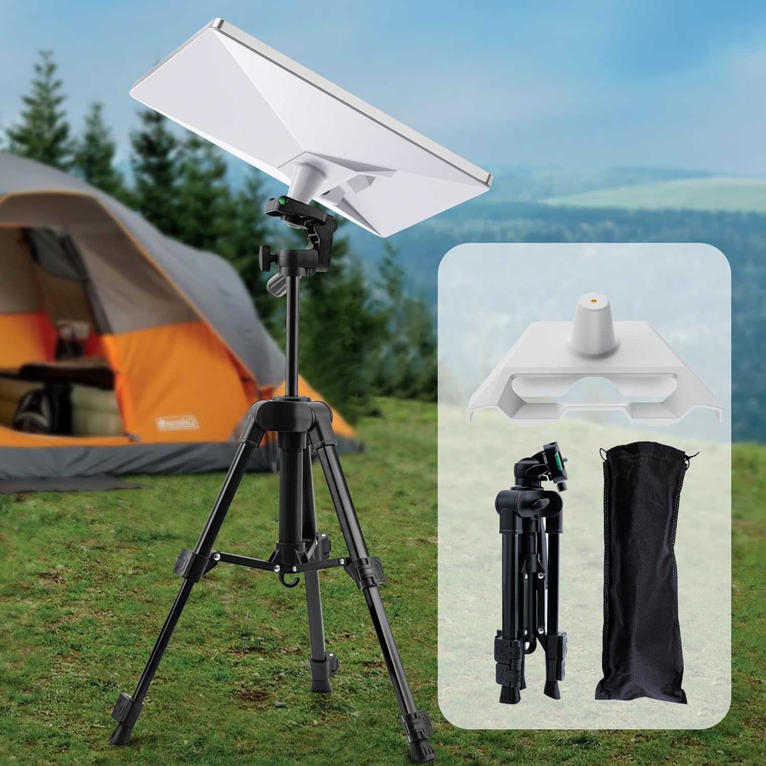 Tripod Mount Starlink Mini, Adjustable Starlink Stand with 1/4'' Screw Adapter, Tripod Stand Compatible with Starlink Mini, Outdoor Portable Starlink Mini Tripod Mount