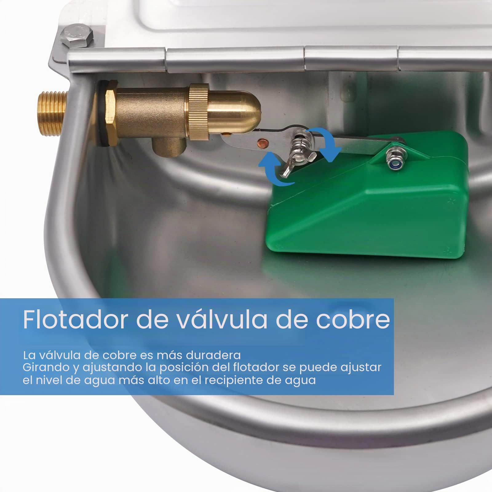5 en 1 Cuencos de Agua de Ganado Automáticos Bebederos para Perro con VáLvula de Flotador de LatóN Ajustable de 1/2 para Ganado Caballo Oveja Cabra Perro