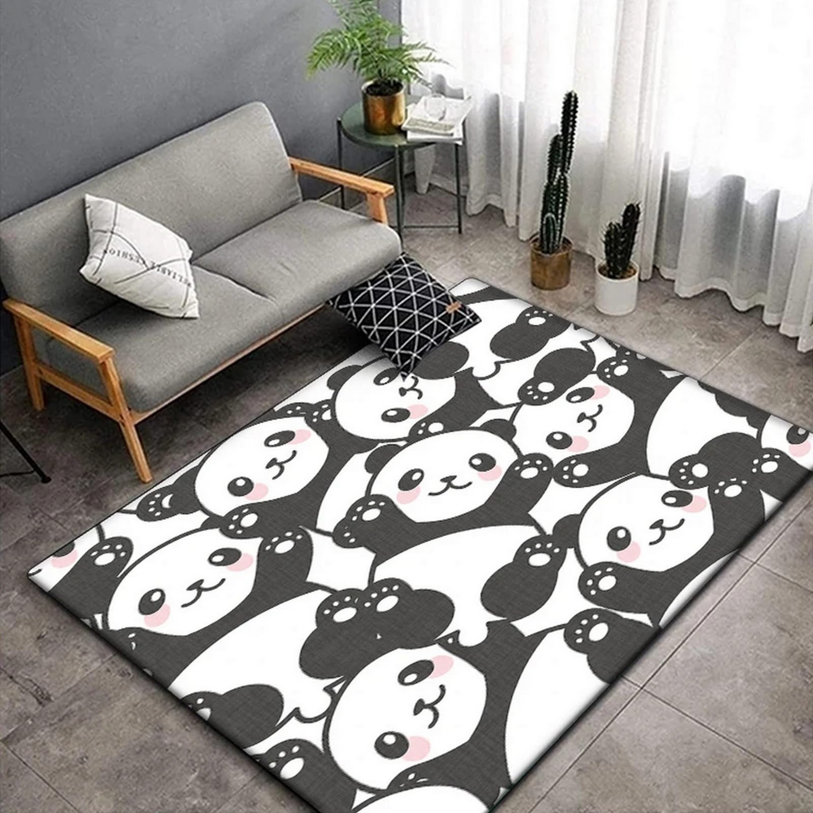 Tapis de salon chouette antidérapant grand tapis de sol soft anti-glisse