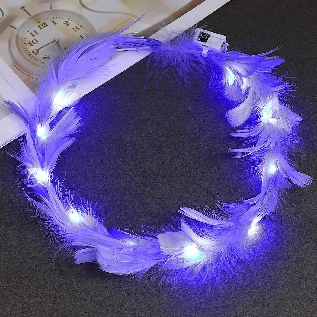 Birthday Popper LED Purple Feather Crown Headband | Set of 6 | Light-Up Feather Headpiece for Girls & Women | Great for Weddings, Festivals, Carnivals, & All Types of Parties | Ideal Return Gifts (B0CWH7J7QH) Amazon Price History, Amazon Price Tracker