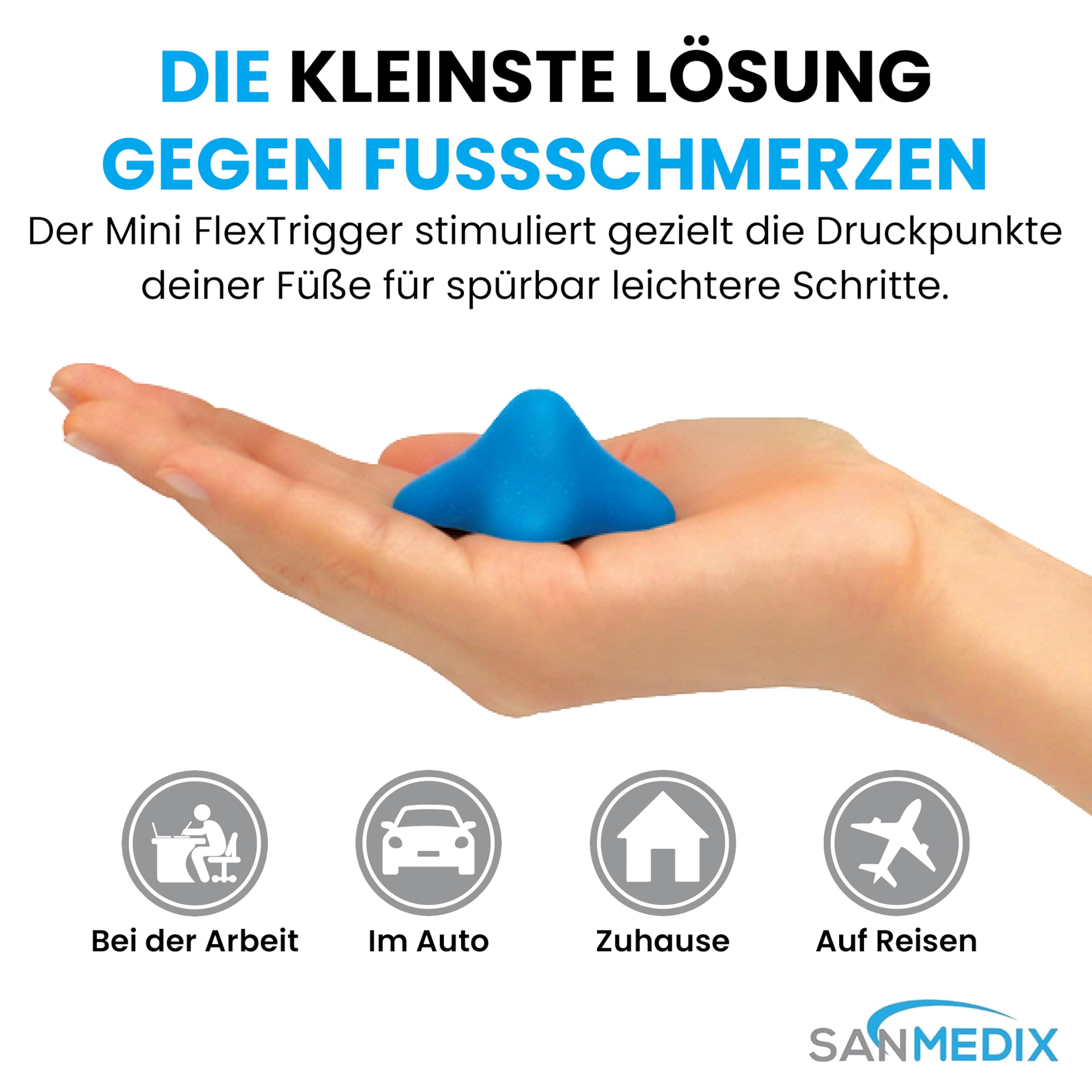 Mini Fußtrigger – Triggerpunkt Drücker für Füße, kompaktes Fussmassagegerät für gezielte Fußmassage bei Plantarfasziitis & Fersensporn