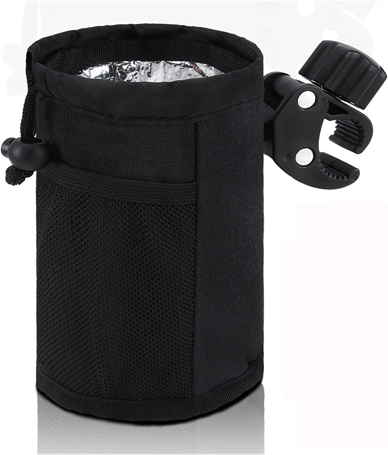 SYOSI Universal Cup Holder with Phone Holder,Insulated Cooler Cup Holder for Stroller, Bike, Motorcycle,Wheelchair, Walker, ATV, Scooter, Marine Boat,Golf Cart,Black