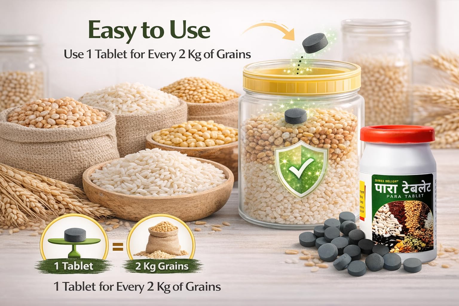 Preserve Your Rice, Grains, Pulses, Rava, Besan, Maida Naturally With Parad (Para/Mercury) Tablets - (50 Gram Bottle) (Pack Of 3) — Amazon image 6