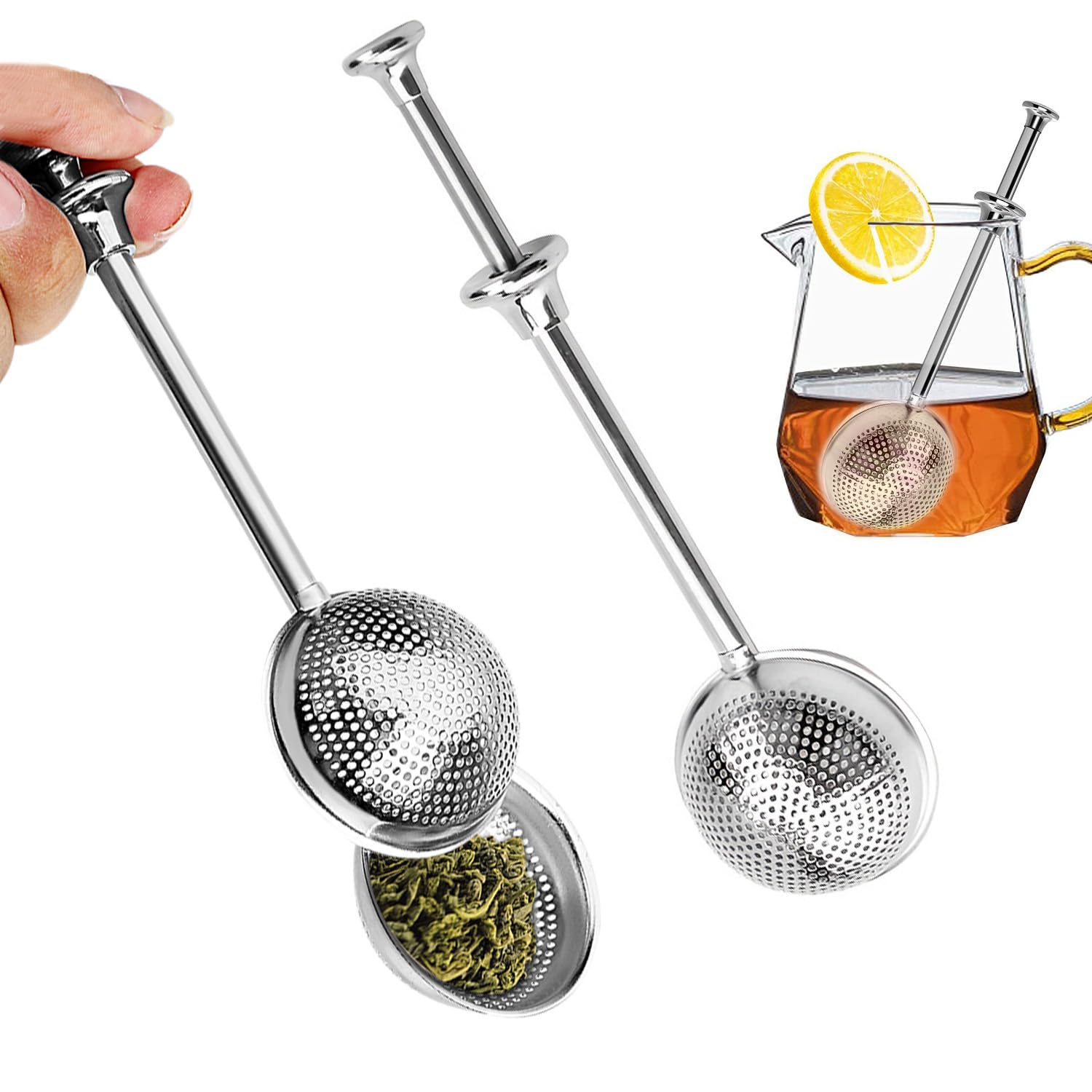2pack Tea Ball, tea infuser for loose leaf tea, tea strainers for loose tea, stainless steel tea strainer, loose leaf tea steeper, easy clean, tea fine mesh strainer reusable