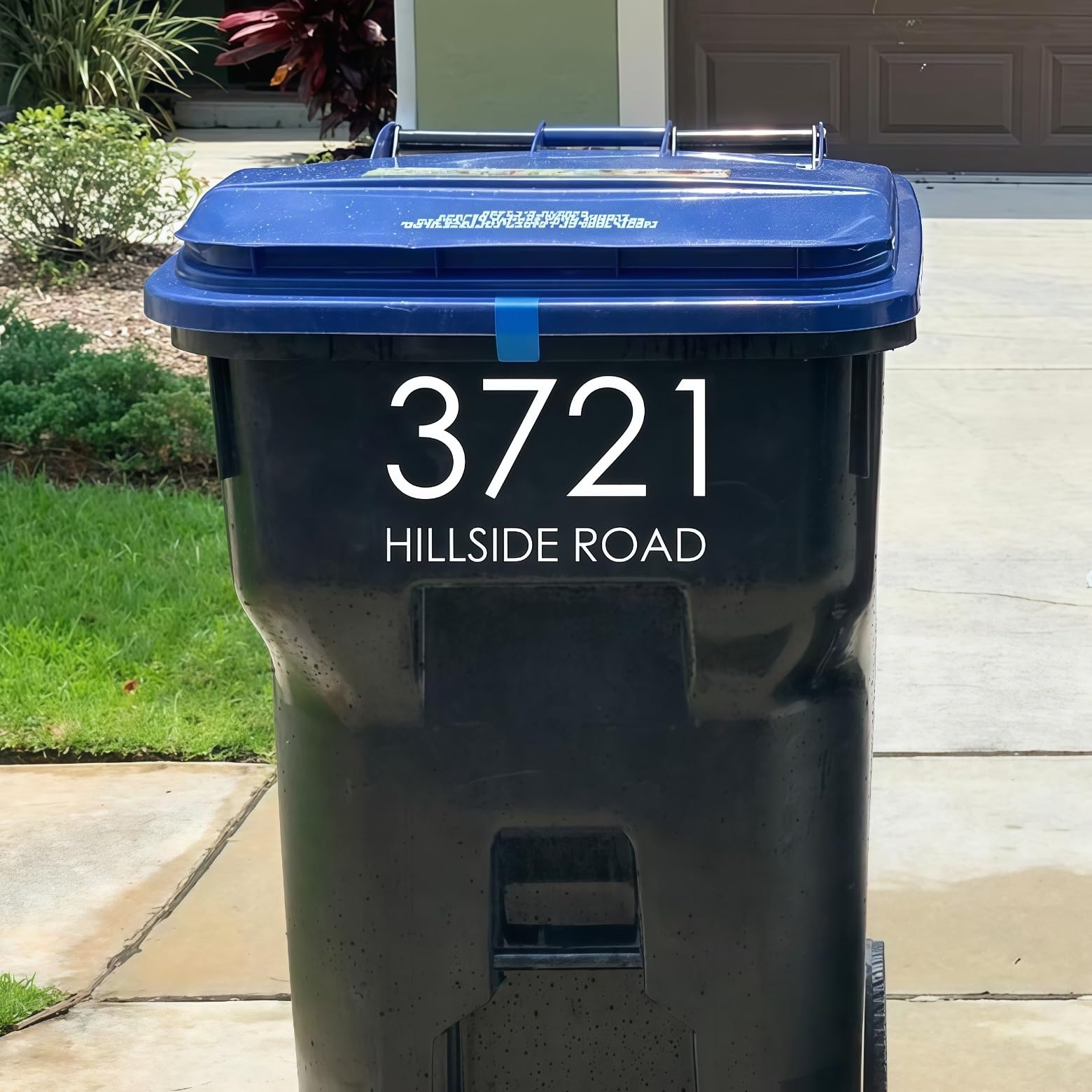 4 X Decalcomanie Personalizzate Impermeabili Per Bidoni Della Spazzatura, Adesivi Con Indirizzo Personalizzato Per Spazzatura, Vinile Con Adesivo, L'uso All'su Bidoni Di Plastica E Metallo