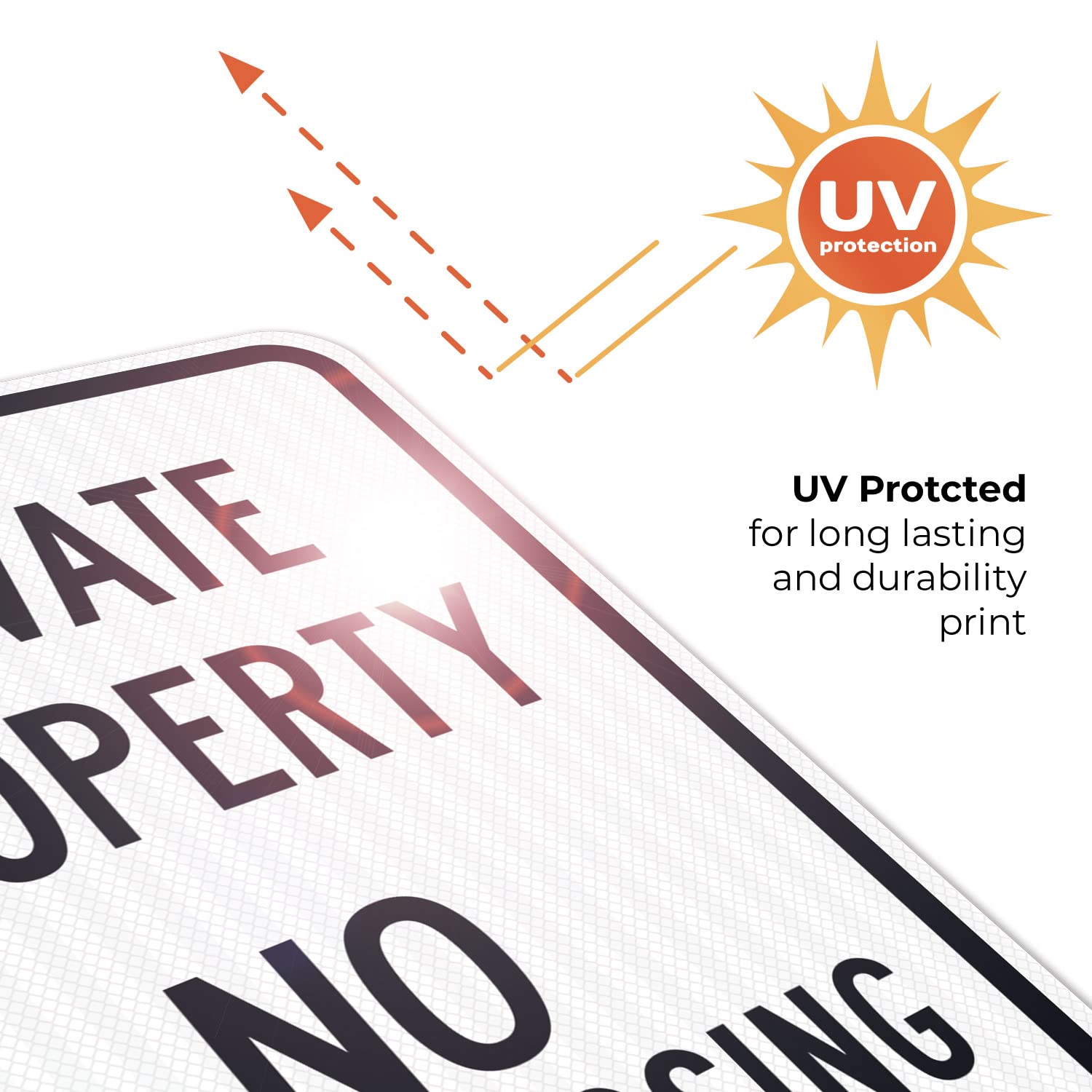 Texas Private Property No Trespassing Sign, 18x24 Inches, 3M EGP Reflective .080 Aluminum, Fade Resistant, Made in USA