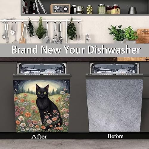 Miniatura 9 de Rustic Farm Artwork - Calcomanía de vinilo magnética retro para lavavajillas, estante de libros y flores, decoración de cocina, calcomanías de