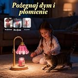 Lampa podgrzewająca do świec kwiatowych z timerem i 4-stopniowym | Bezpłomieniowy elektryczny podgrzewacz do świec w sło