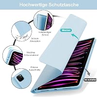 IVEOPPE iPad Pro 12.9 Billentyűzet Touchpad-dal, Mágneses QWERTZ Bluetooth Billentyűzet Tok, Kék 6