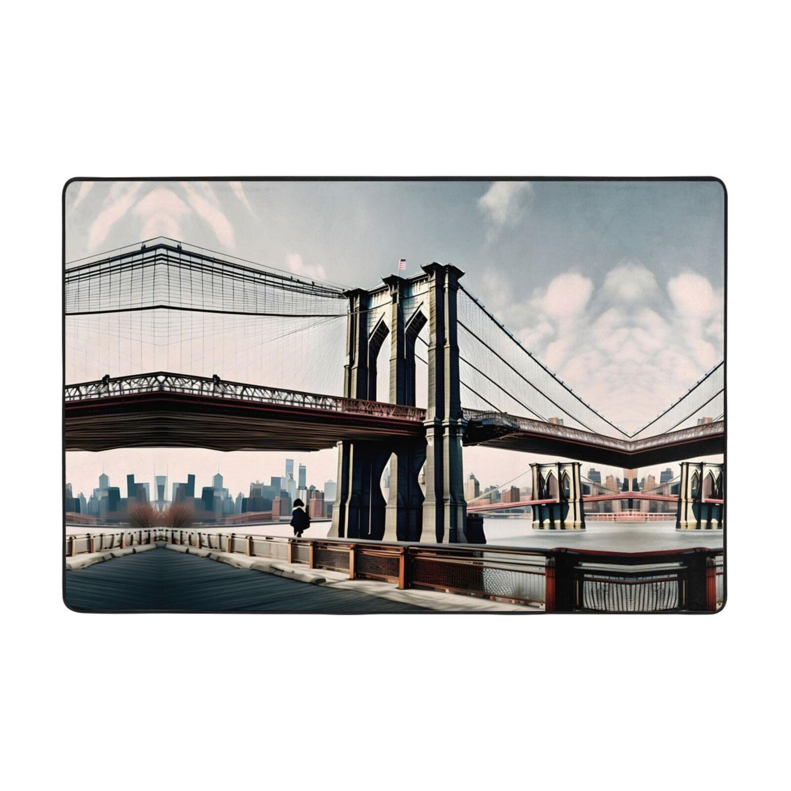 Tapis Brooklyn Bridge S à motifs super doux pour salon et chambre