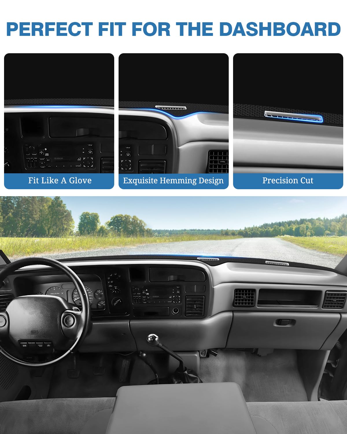 Custom Dash Cover Mat For 1994-1997 Dodge Ram 1500/2500 – RZS Polyester Carpet, Fits 2nd Gen
