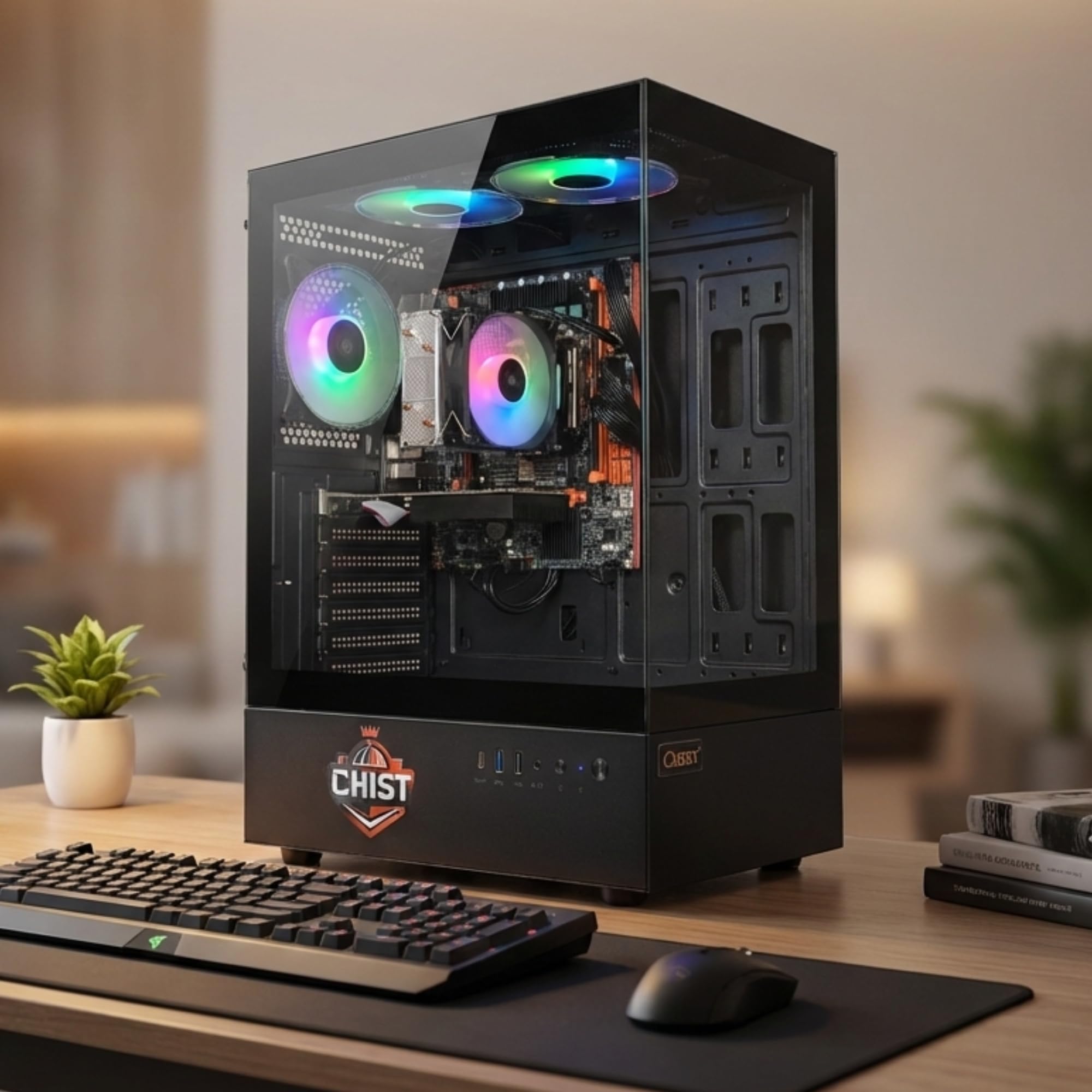 CHIST Gaming PC(Ryzen 5 3400G 4.2GHz Boost CPU | 16GB DDR4 |512GB NVMe SSD | WiFi&Bluetooth