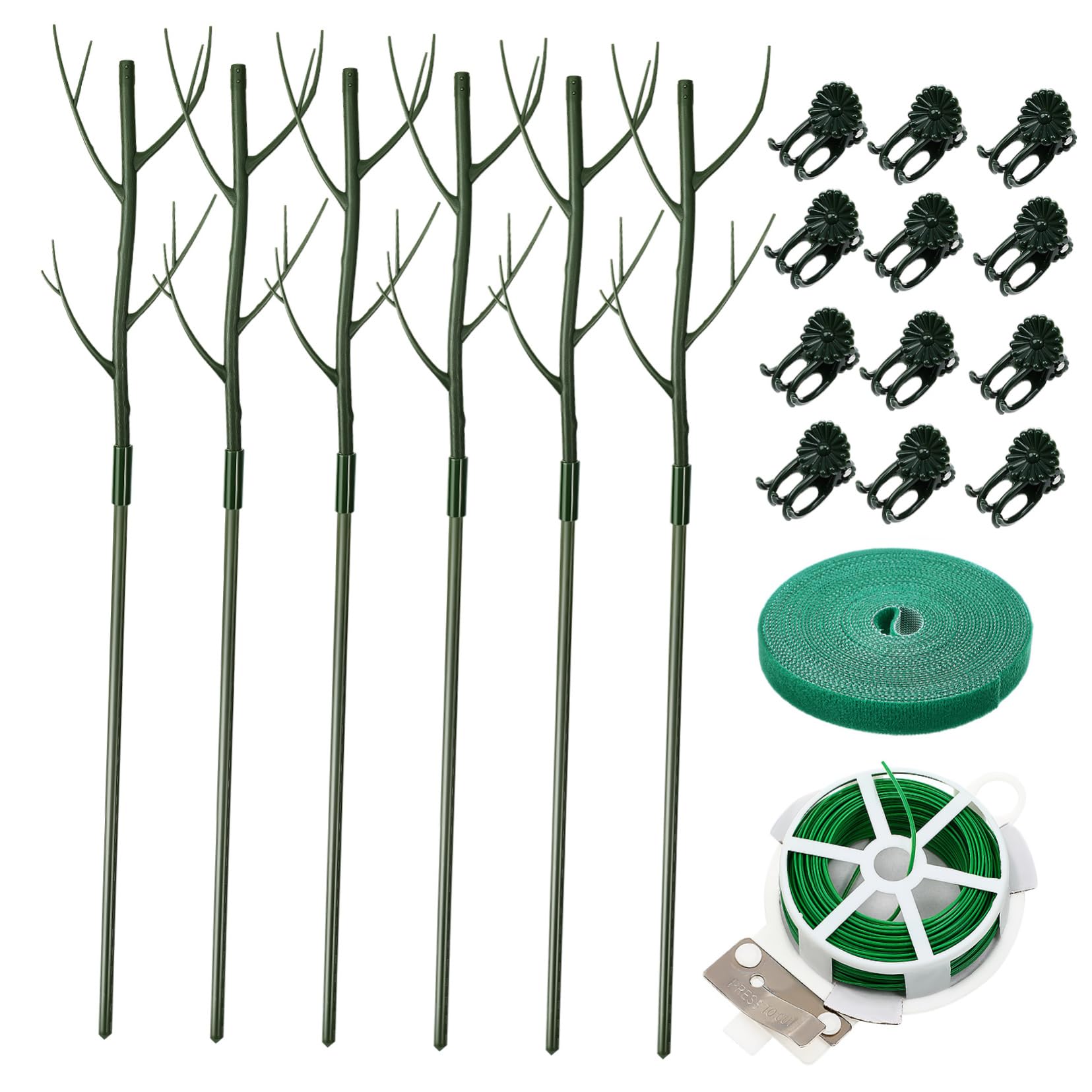 iplusmile Tuteurs de Jardin pour Monstera, Support pour Plantes Hautes, Plastique Vert, Extensible et Robuste, 1 Set pour Intérieur et Jardin