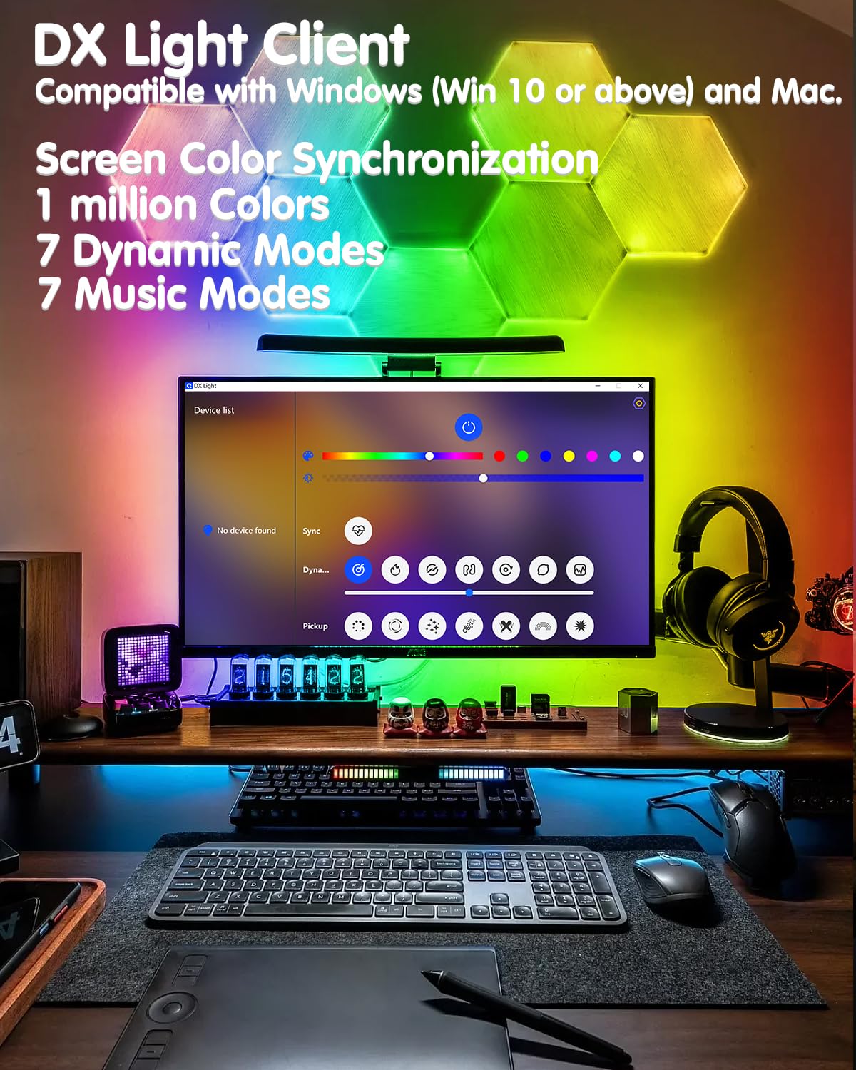 Ruban LED Sync Écran PC 32" Rétroéclairage Gaming RGBIC USB 5V