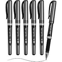 M&G 6 Pcs Gel Pens, 1.0mm Black Ink Gel Pens Bold Point, Quick Dry Gel Ink Pens Bulk Smooth Writing with Soft Anti-Slip Grip & Plug-In Cover for Journaling Office Supplies School