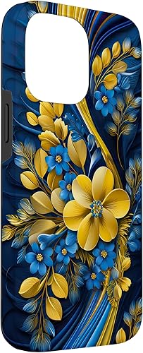 Miniatura 3 de Bandera de estilo floral de Ucrania para iPhone 14 Pro Max - Funda del orgullo ucraniano