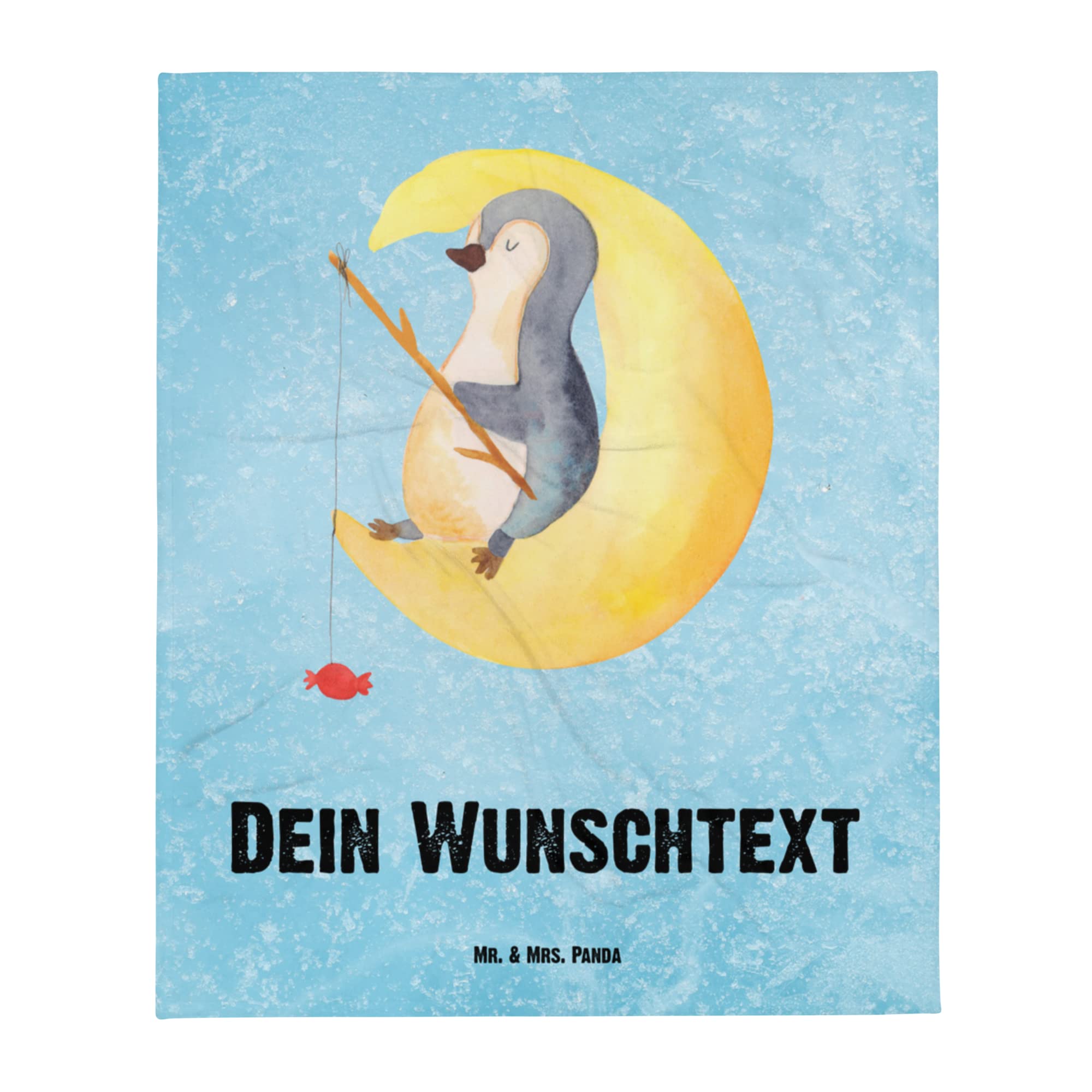 Mr. & Mrs. Panda Kuscheldecke personalisiert Pinguin Mond - Personalisierte Geschenke, Decke mit Namen, Kinderdecke, Süßigkeiten, schlafen, Angel, Personalisierbare, Neugierig, Schlafzimmer