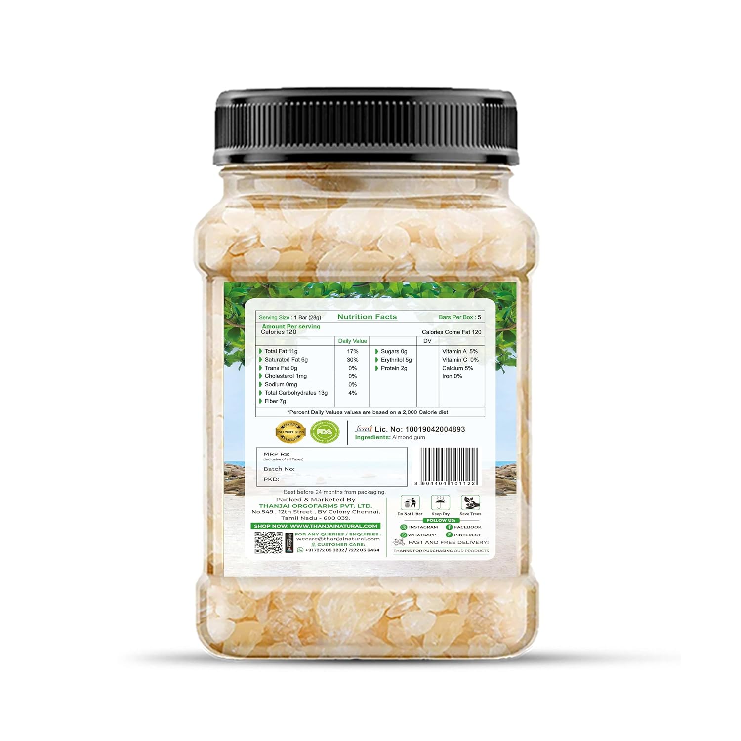 GOND KATIRA 500g Jar | Chahar GOND | Tragacanth Gum | Almond Gum | BADAM Pisin | COCHLOSPERMUM Gossypium
