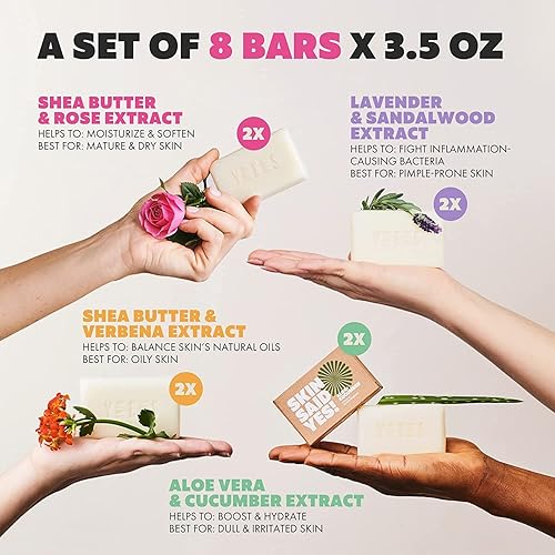Vista 3 de Skin Said Yes Barras de jabón orgánico - Barra de jabón natural, barras de jabón veganas, barra de jabón de aceite de oliva, jabones faciales, jabón