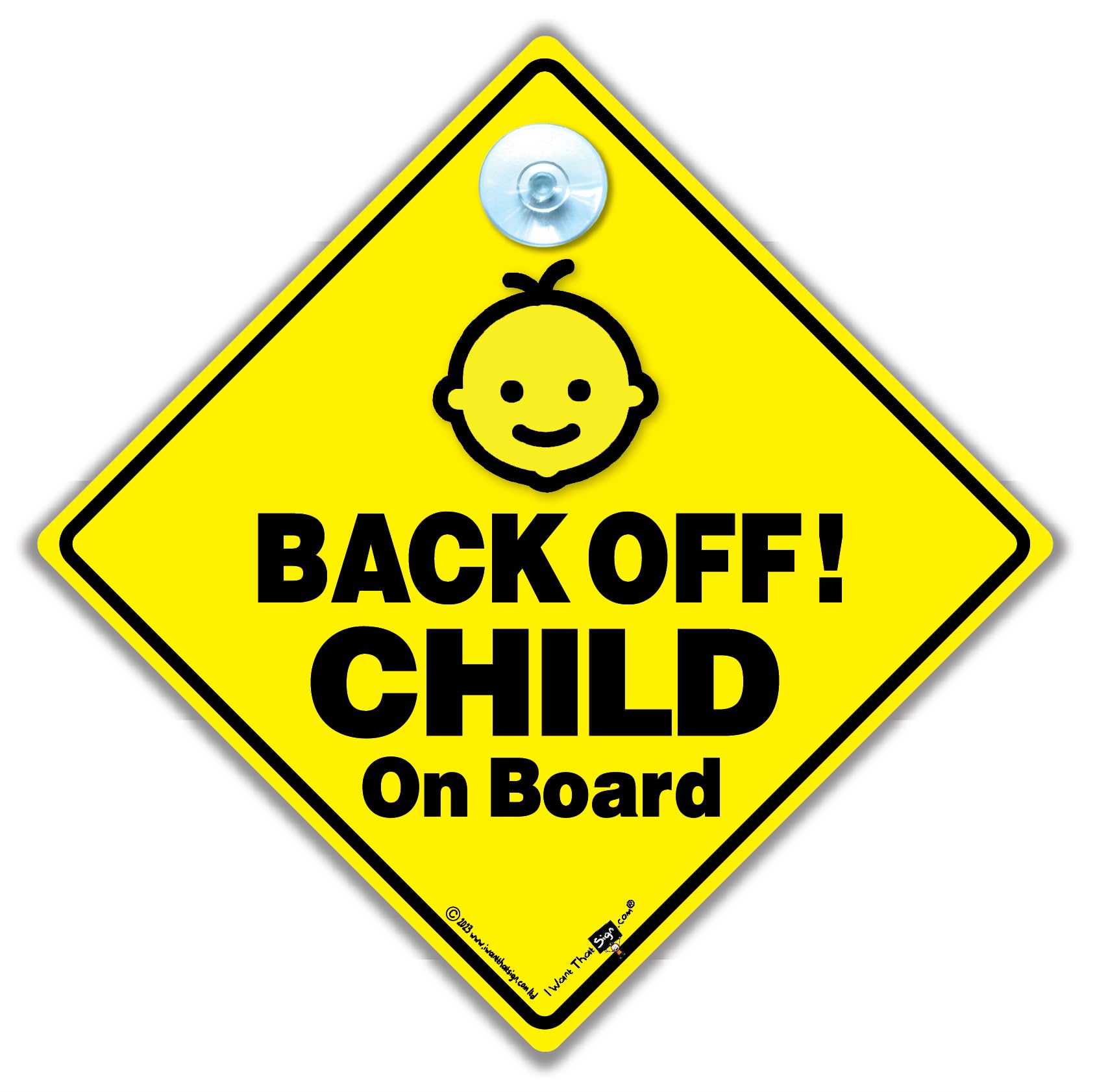 Iwantthatsign.com Back Off Child On Board Car Sign, Grandson Car Sign, Baby On Board Sign