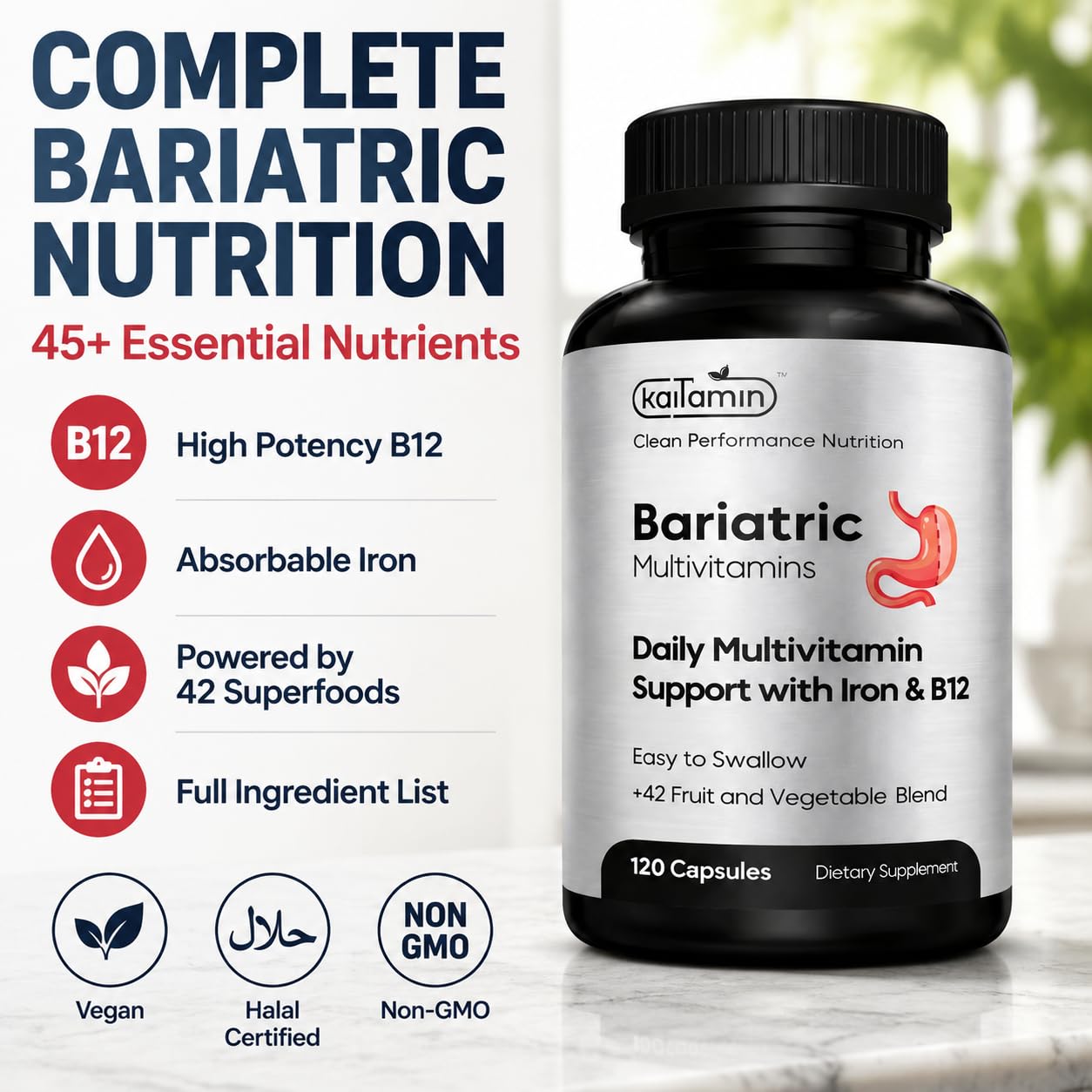 Bariatric Multivitamin with Iron, Once Daily Liquid Caps, 120 Ct — Amazon image 3