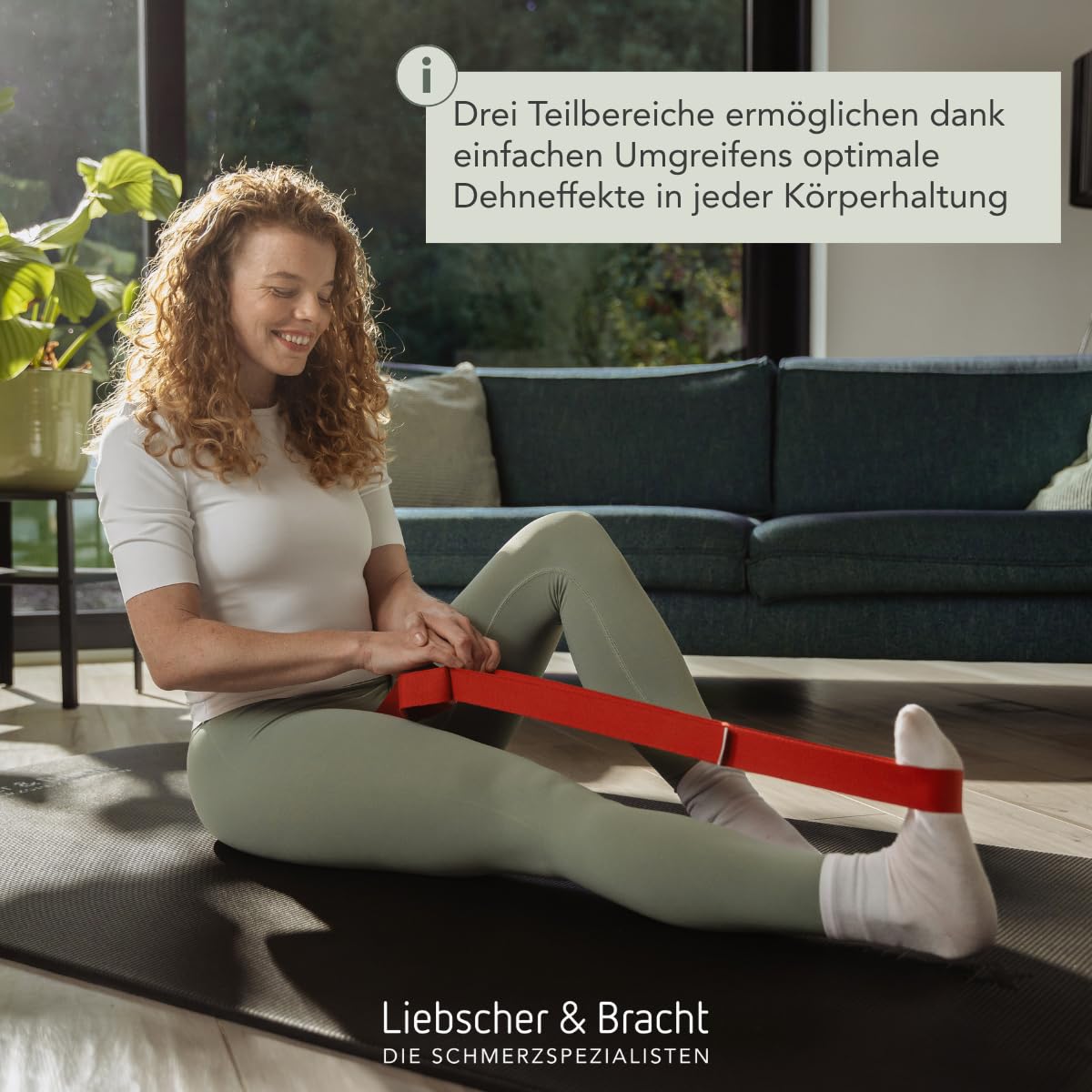 Liebscher & Bracht Original Schlaufe: erleichtert Übungen zur Engpassdehnung, Yogagurt für eine effiziente Schmerztherapie, Yoga und Faszien-Training, Baumwoll Band, Übungen in der App