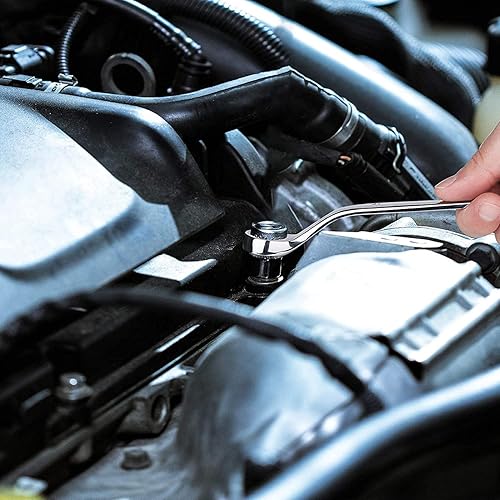 Miniatura 6 de Auniwaig Llave métrica de 0.748 in x 0.866 in de 12 puntos de compensación de doble caja cromada con bolsa rodante Cr-V 1 unidad