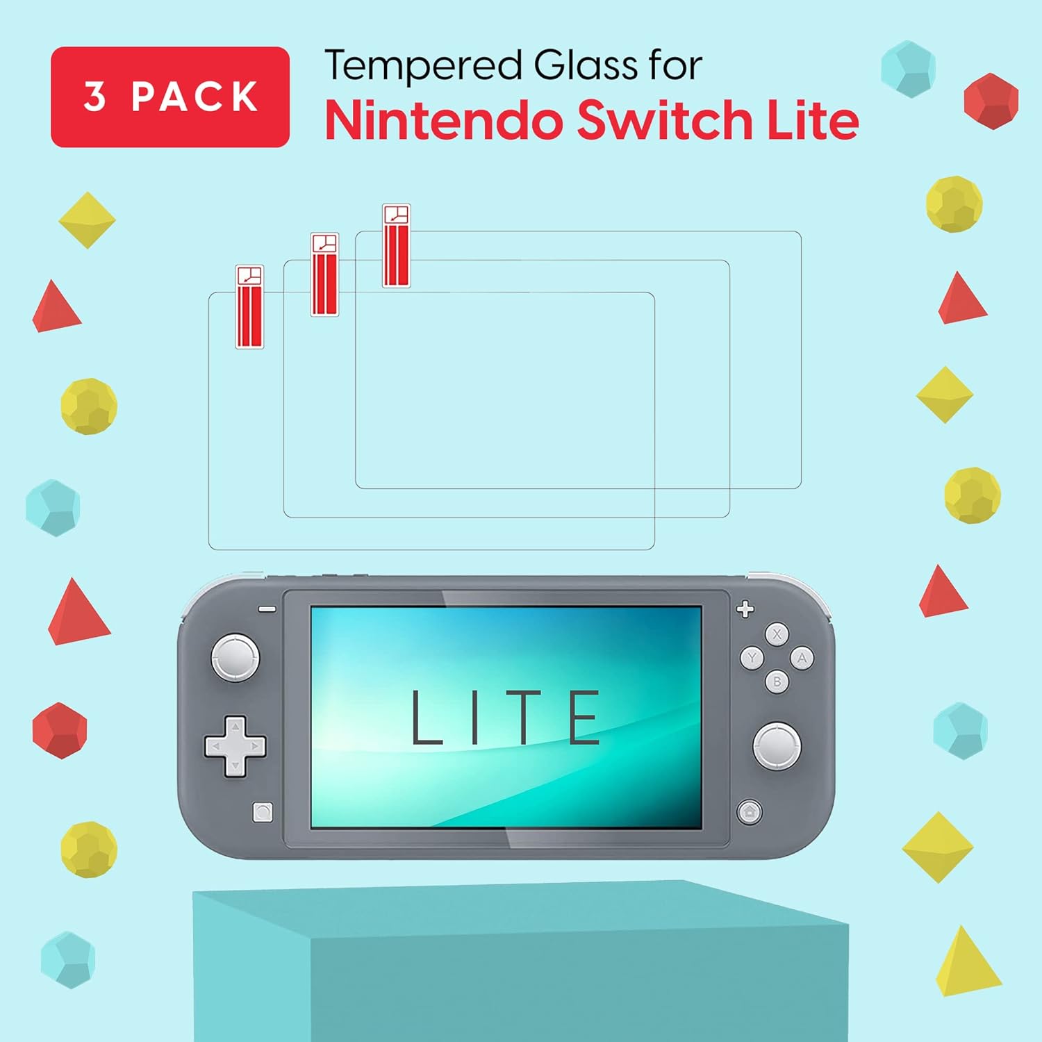 TALK WORKS Nintendo Switch Lite Screen Protector - Scratch, Crack Resistant, Ultra-Thin HD Touchscreen Tempered Glass Cover (Pack of 3) : Video Games