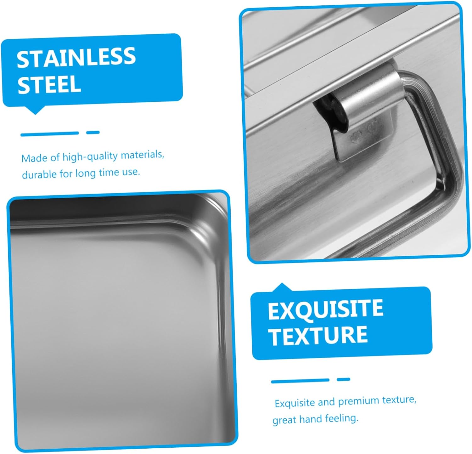 1set Stainless Steel Baking Tray Rack Rectangular Roasting Pan for Oven for Desserts Snacks and Cooling and Dishwasher Safe