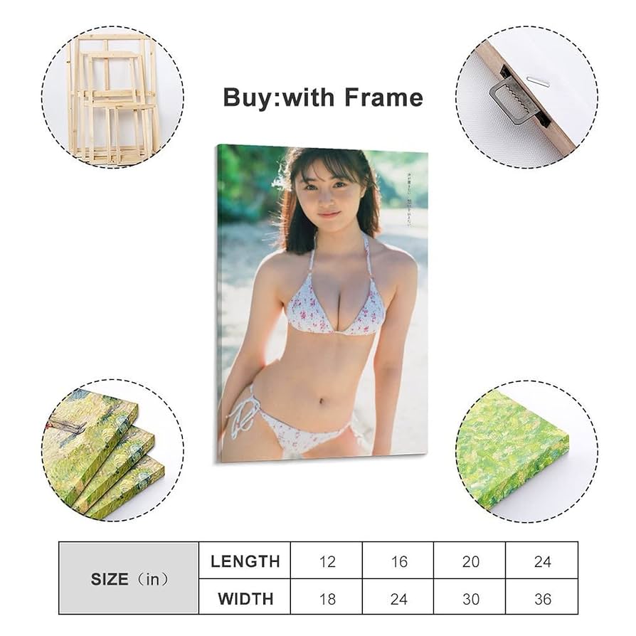 Amazon.co.jp: 頓知気さきな清純水着セクシー壁の絵ポスター