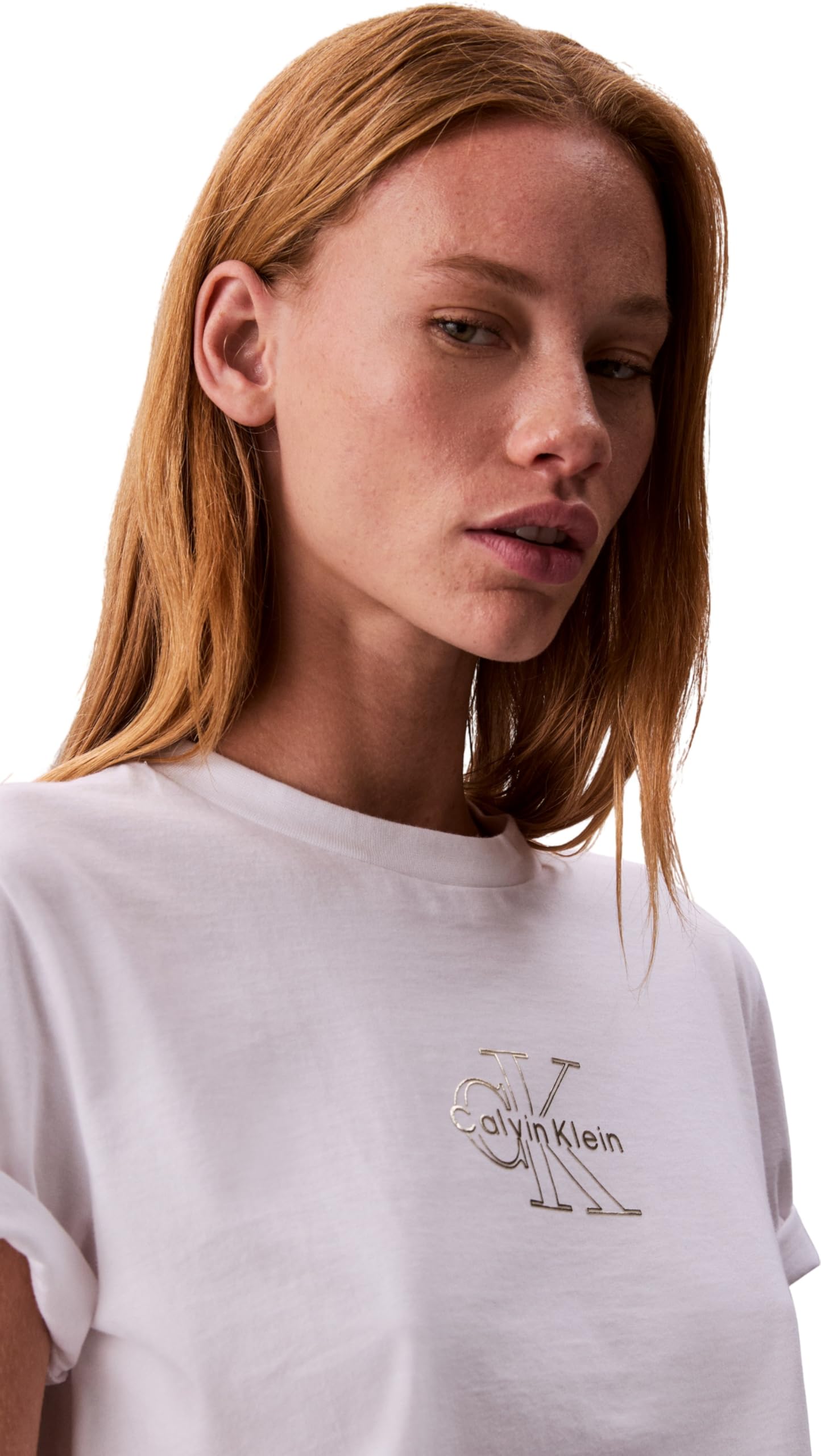 Calvin Klein Donna T-Shirt Maniche Corte Classic Tee Scollo Rotondo