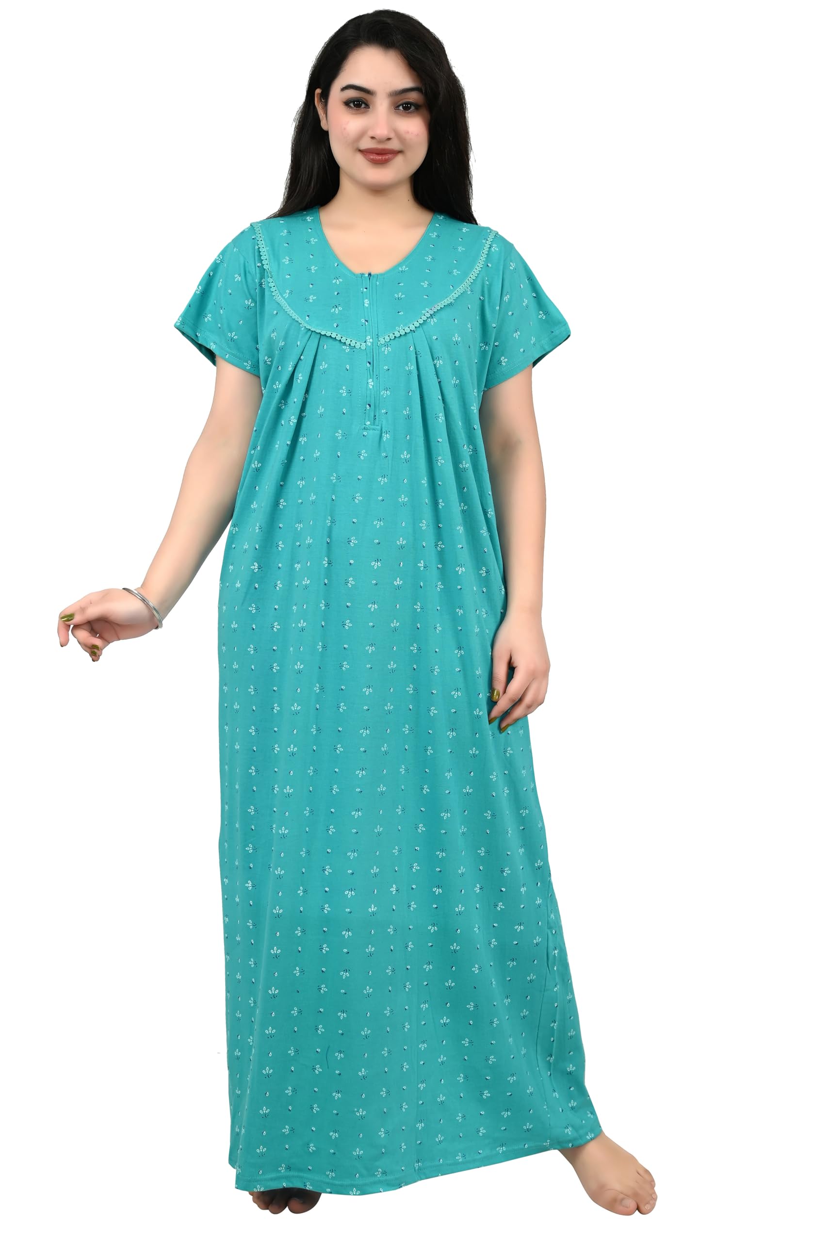 miavii creation MIAVII Women's Comfortable Printed Hosiery Night Dress/Nighties/Maxi/Sleepwear/Night Wear Dress-picture-18