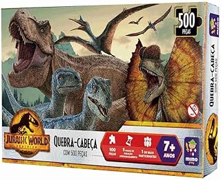 Jurassic, Quebra-cabeça 500 peças Planeta Jurassico, Coleção Jurassic World, Mimo brinquedos