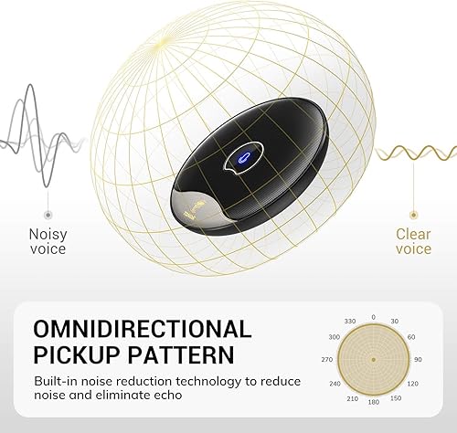 Miniatura 4 de TONOR Micrófono de conferencia USB, micrófono de condensador de computadora omnidireccional de 360° con botón de silencio para reuniones en
